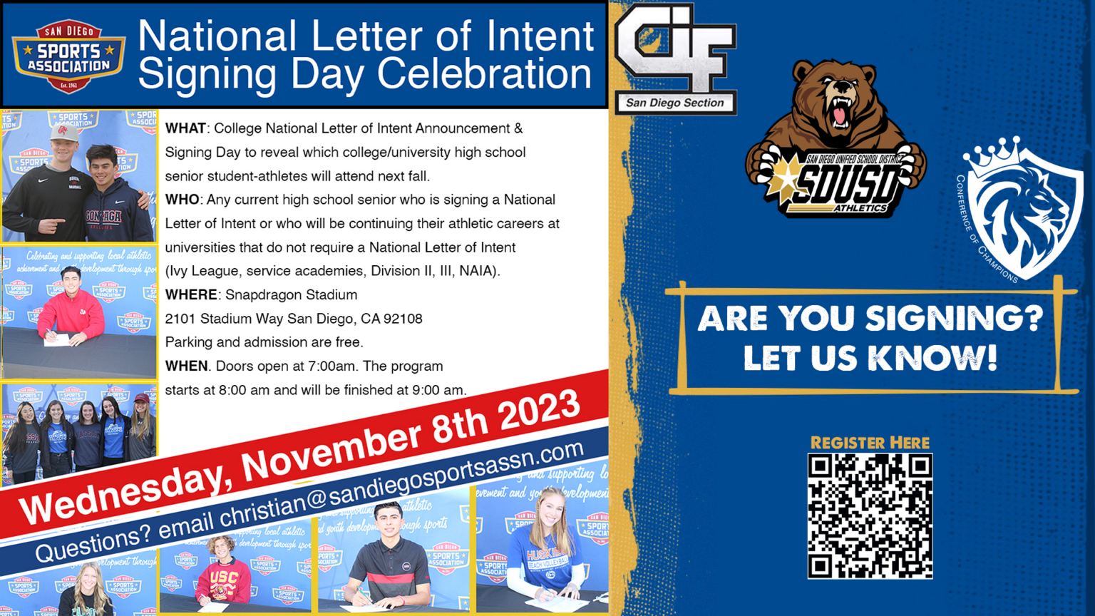 NLI: NATIONAL LETTER OF INTENT EVENT @ SNAPDRAGON STADIUM