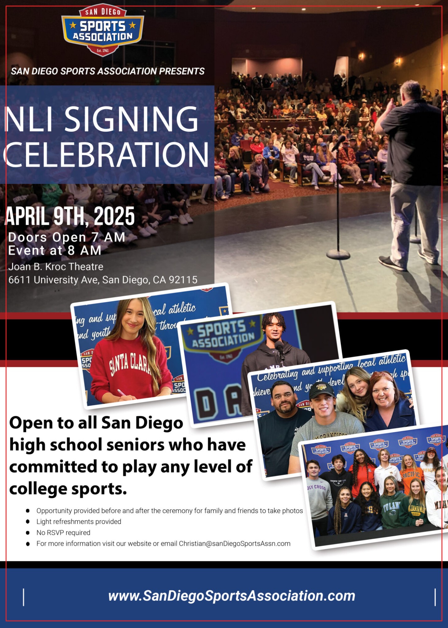 San Diego Sports Association Spring NLI Event