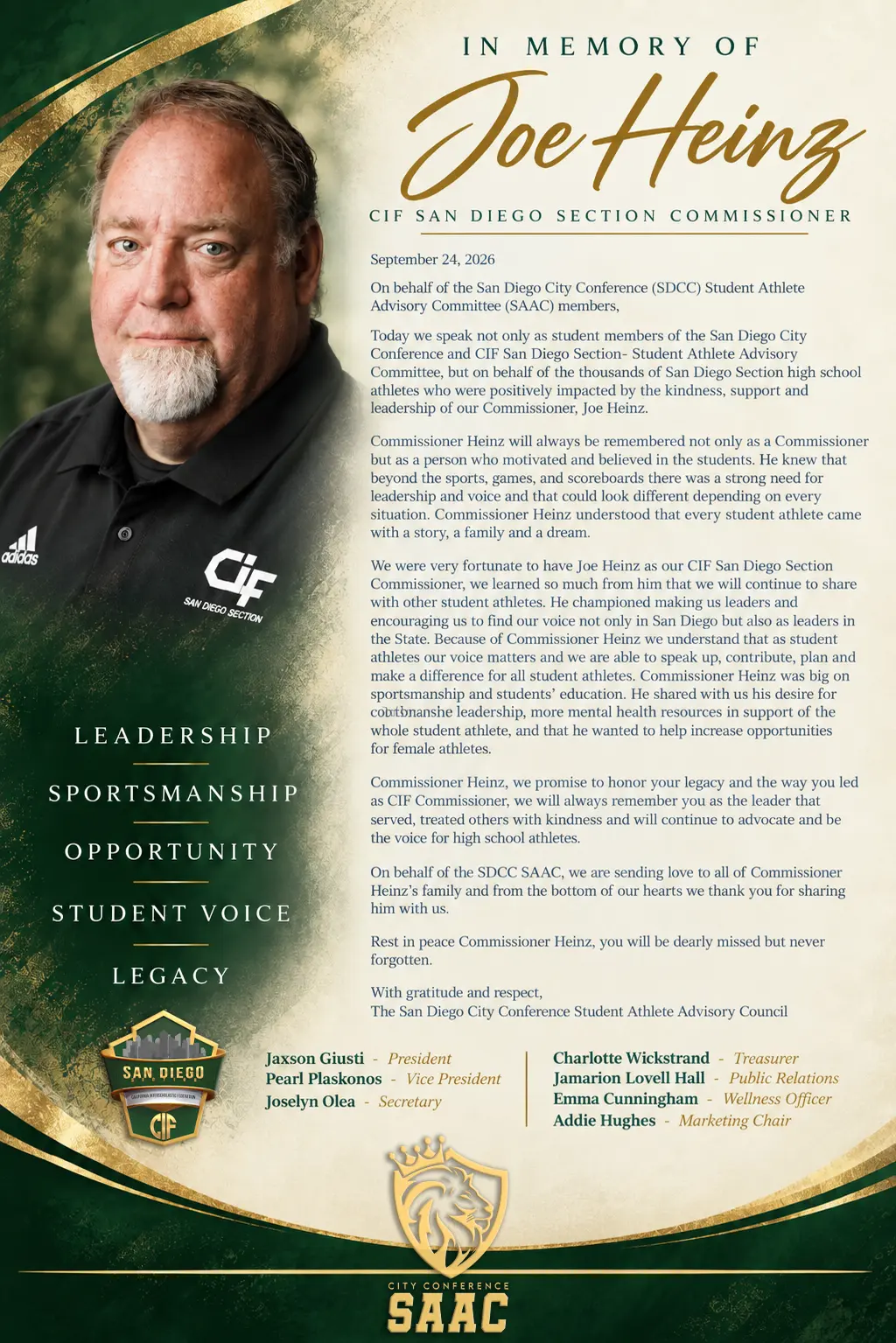 Remembering Joe Heinz
