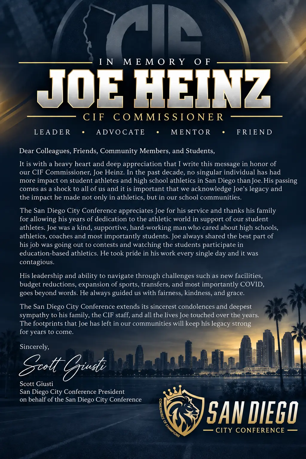 In Memory of Joe Heinz